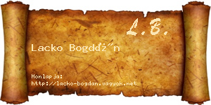 Lacko Bogdán névjegykártya
